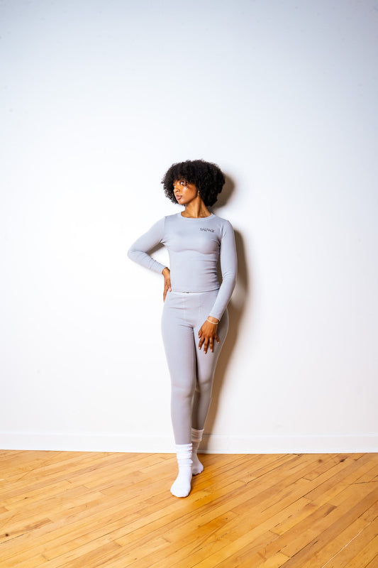Rib Lounge Leggings - Slate