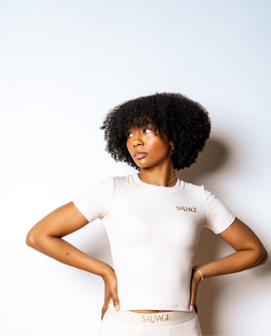 Rib Lounge Short Sleeve - Cream