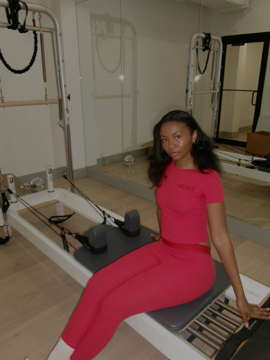 Rib Lounge Short Sleeve - Scarlet