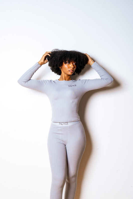 Rib Lounge Leggings - Slate