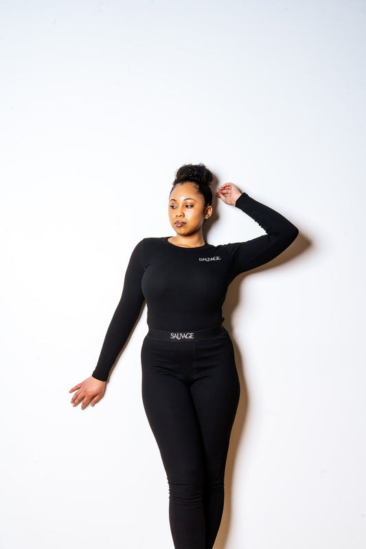 Rib Lounge Long Sleeve - Onyx