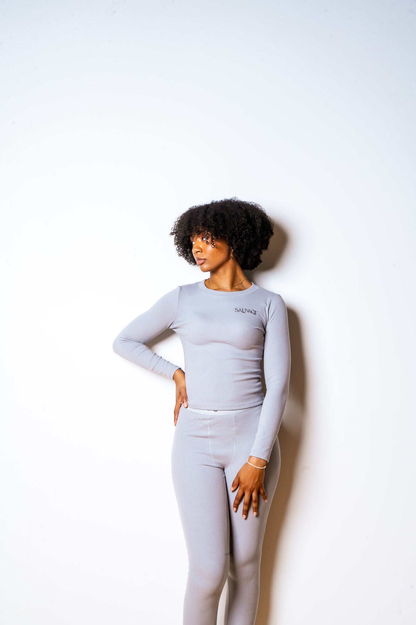 Rib Lounge Long Sleeve - Slate