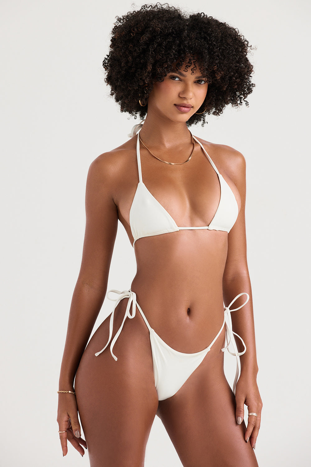 Sadie Ivory Side Tie Bikini - White
